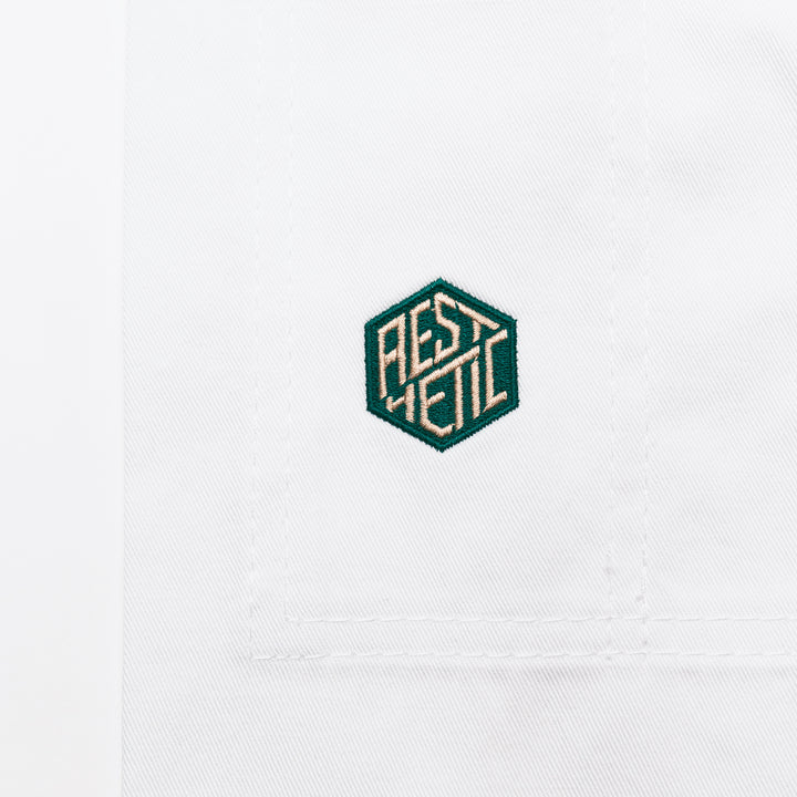 AESTHETIC The Competitor BJJ Gi Kimono - White/Pine Green pants logo