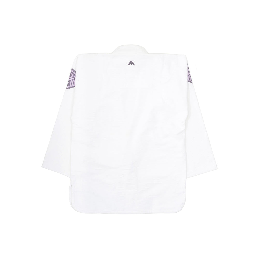 AESTHETIC The Alpha+ BJJ Gi – White/Lilac jacket back view