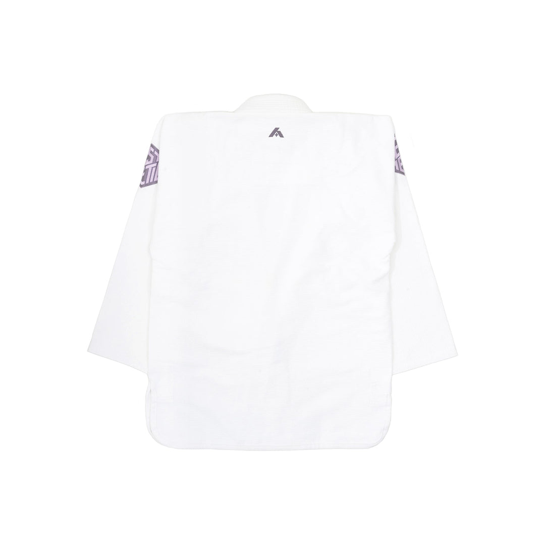 AESTHETIC The Alpha+ BJJ Gi – White/Lilac jacket back view