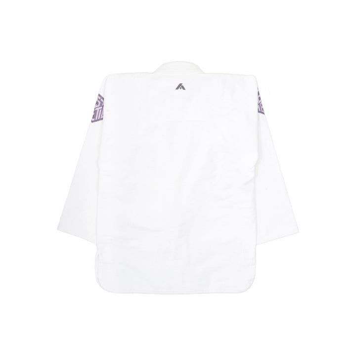 AESTHETIC The Alpha+ BJJ Gi – White/Lilac jacket back view