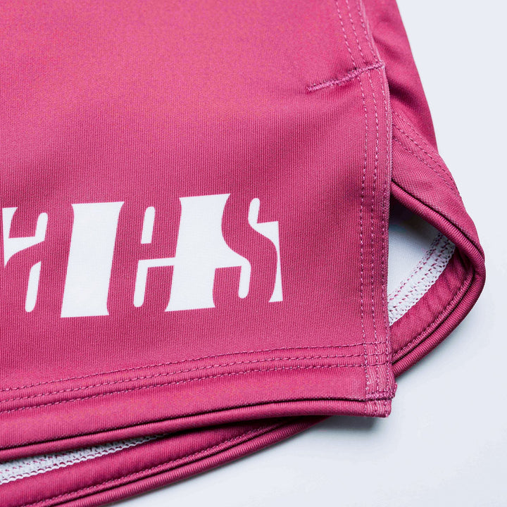AESTHETIC Axis Combat Shorts – Ruby Red side view