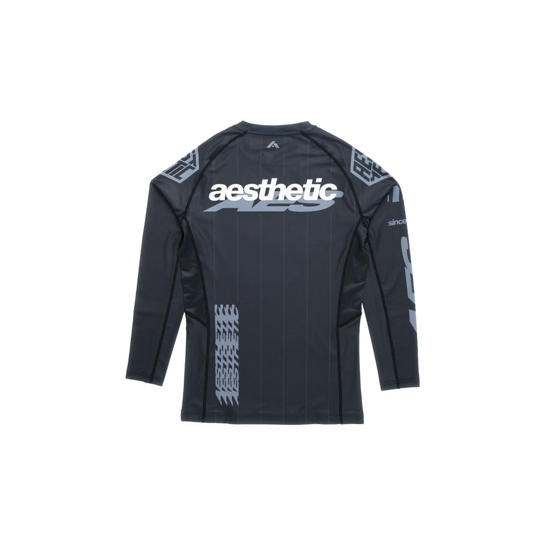 AESTHETIC UK Long Sleeve Ranked Rashguard 2026 Black - back view