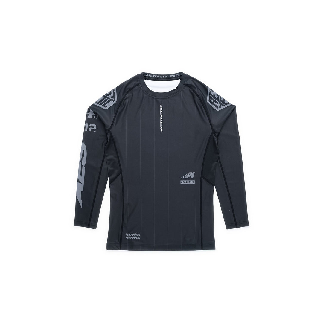 AESTHETIC UK Long Sleeve Ranked Rashguard 2026 Black - front view