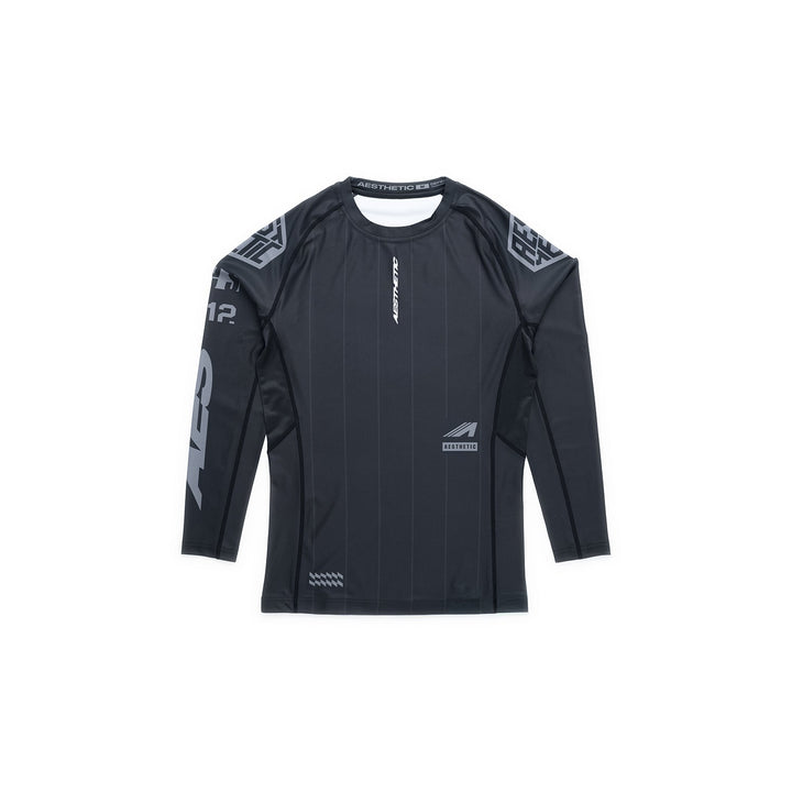 AESTHETIC UK Long Sleeve Ranked Rashguard 2026 Black - front view
