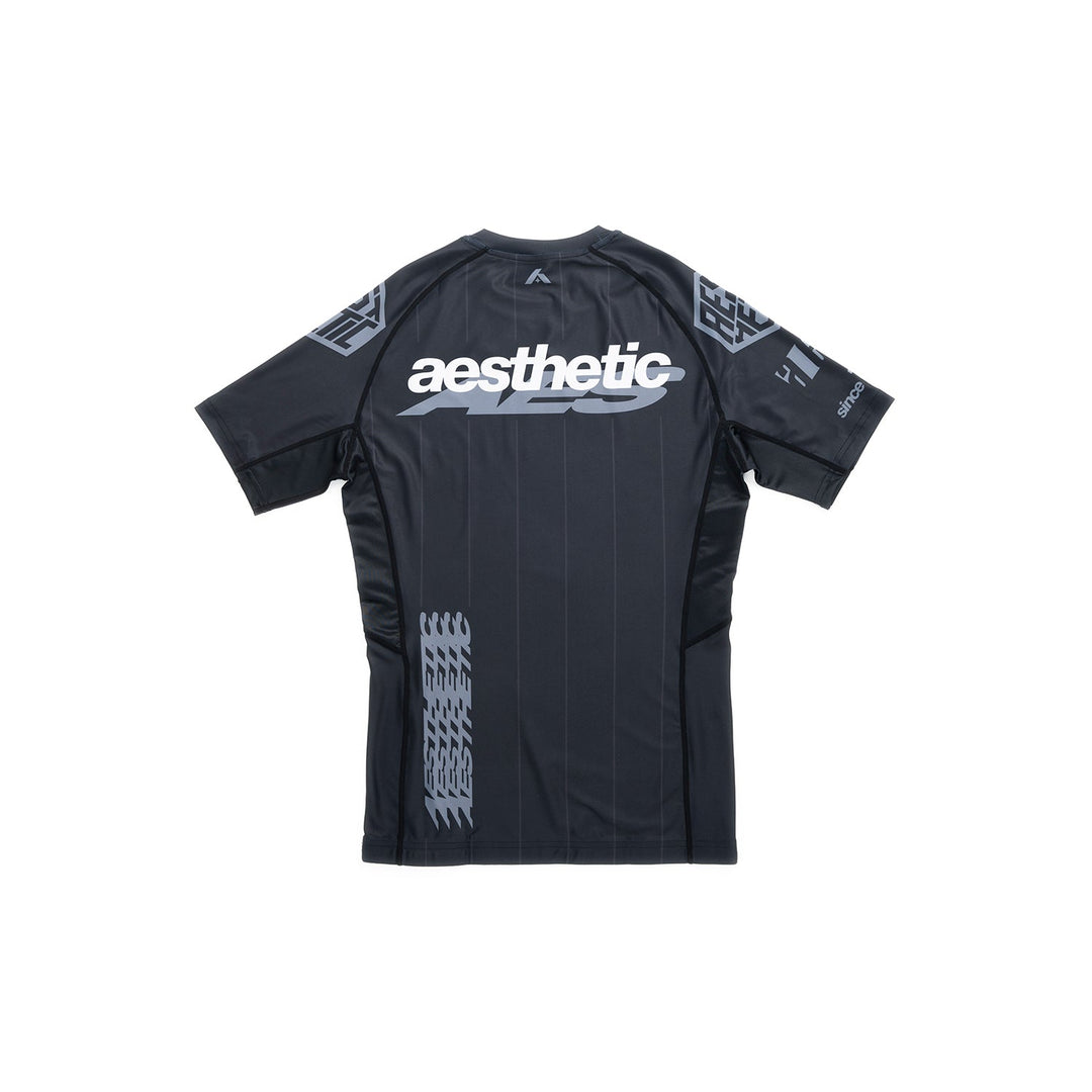 AESTHETIC UK Short Sleeve Ranked Rashguard 2026 Black - back view