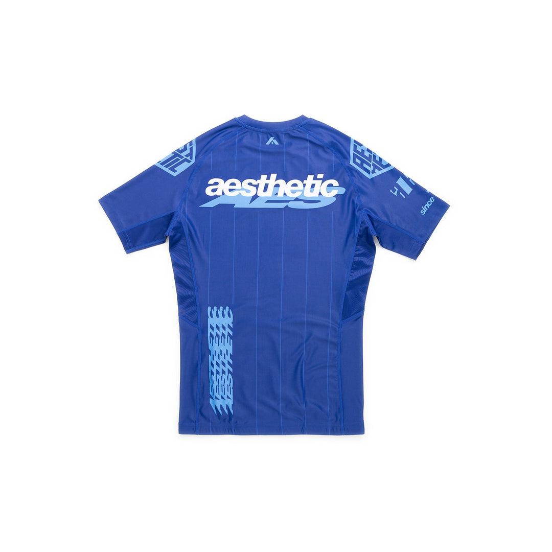 AESTHETIC UK Short Sleeve Ranked Rashguard 2026 Blue - back view