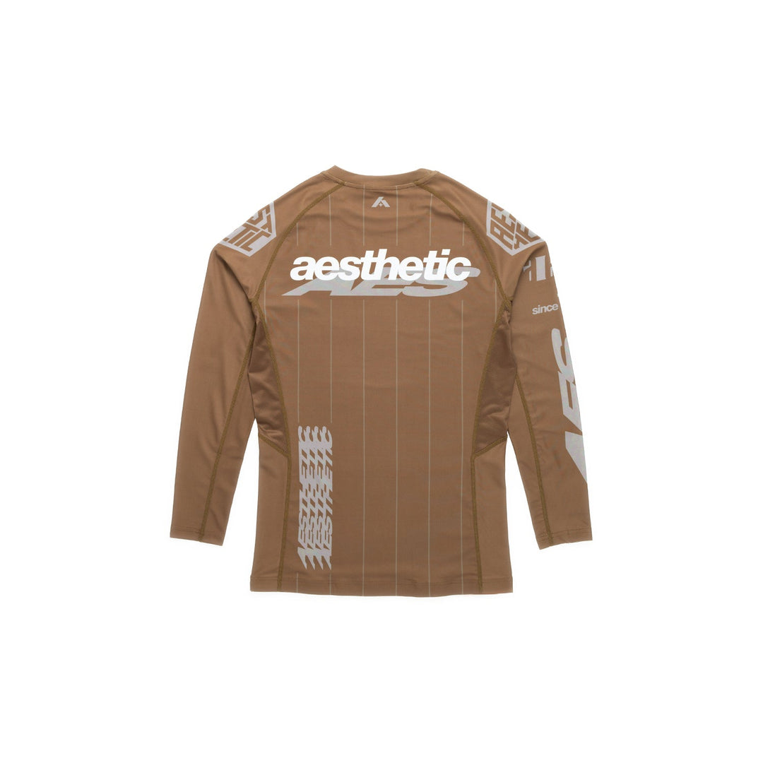 AESTHETIC UK Long Sleeve Ranked Rashguard 2026 Brown - back view