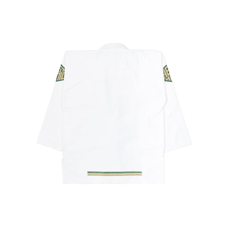 AESTHETIC The Competitor BJJ Gi Kimono - White/Pine Green Jacket back view