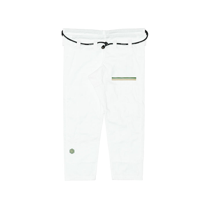 AESTHETIC The Competitor BJJ Gi Kimono - White/Pine Green Pants front view