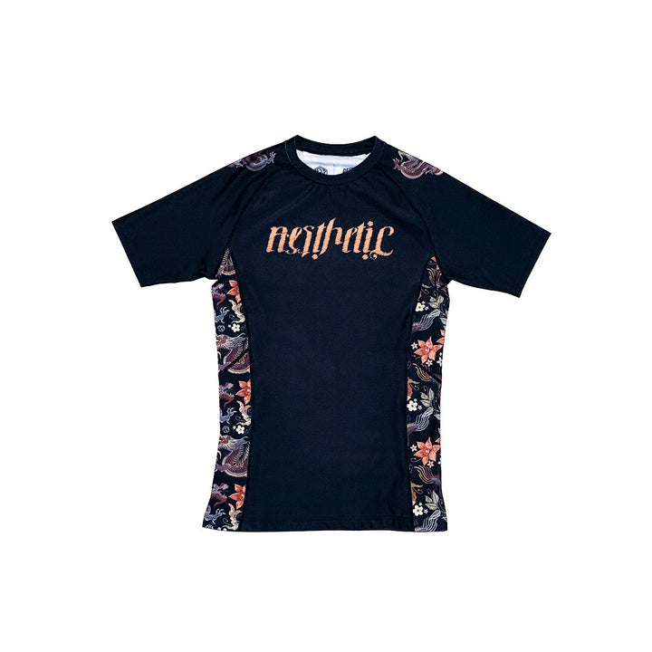 Dragon Floral Short Sleeve Rashguard