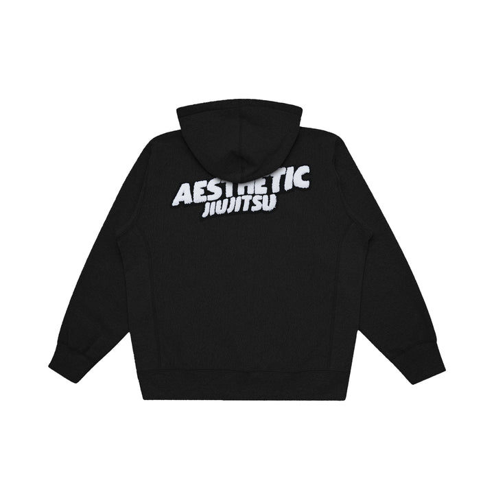 AESTHETIC Varsity Fleece Hoodie - Black back view