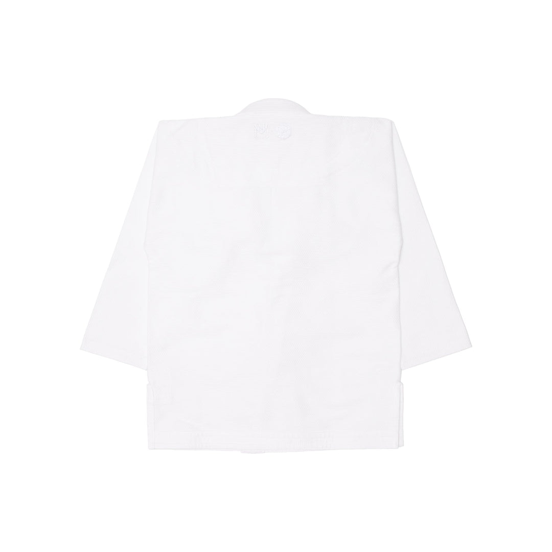 AESTHETIC Pan Ams Meregali Kimono BJJ Gi – White jacket back view