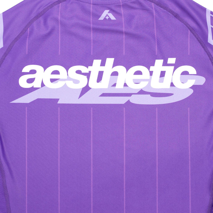 AESTHETIC UK Short Sleeve Ranked Rashguard 2026 Purple - back close up