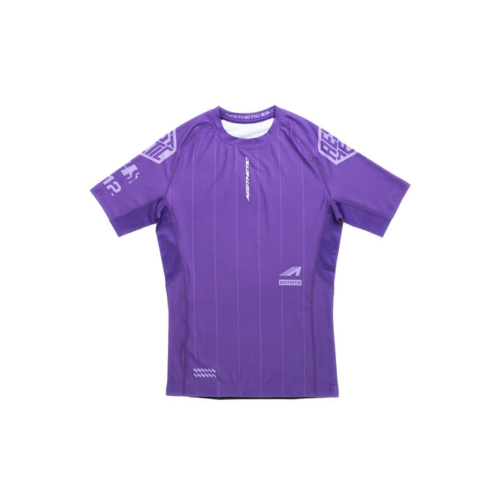 AESTHETIC UK Short Sleeve Ranked Rashguard 2026 Purple - front view