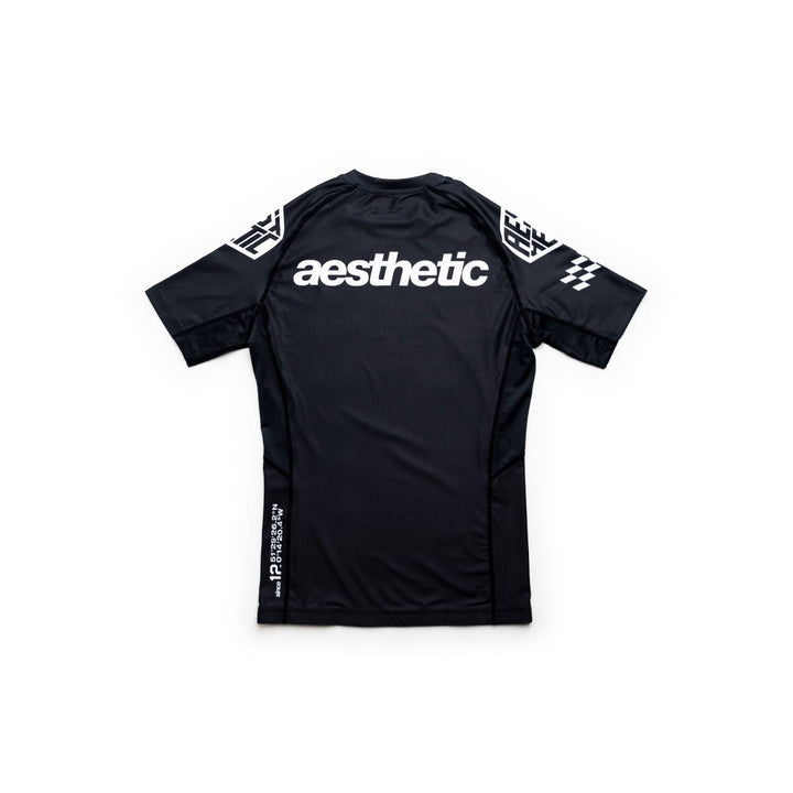 AESTHETIC Axis Short Sleeve Rashguard - Black back view