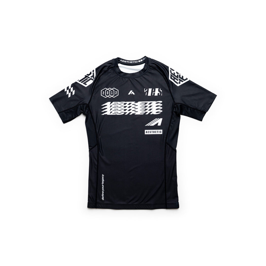 AESTHETIC Axis Short Sleeve Rashguard - Black front view