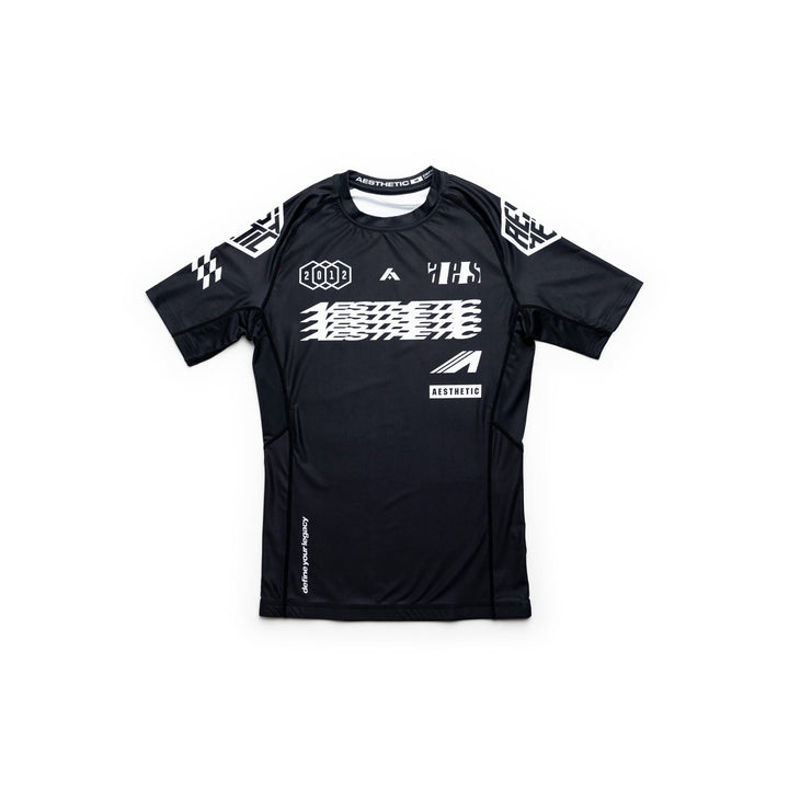 AESTHETIC Axis Short Sleeve Rashguard - Black front view