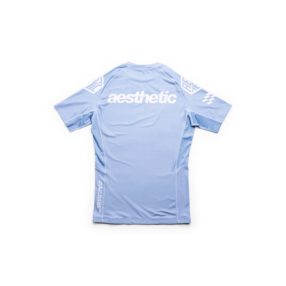 AESTHETIC Axis Short Sleeve Rashguard - Steel Grey back view
