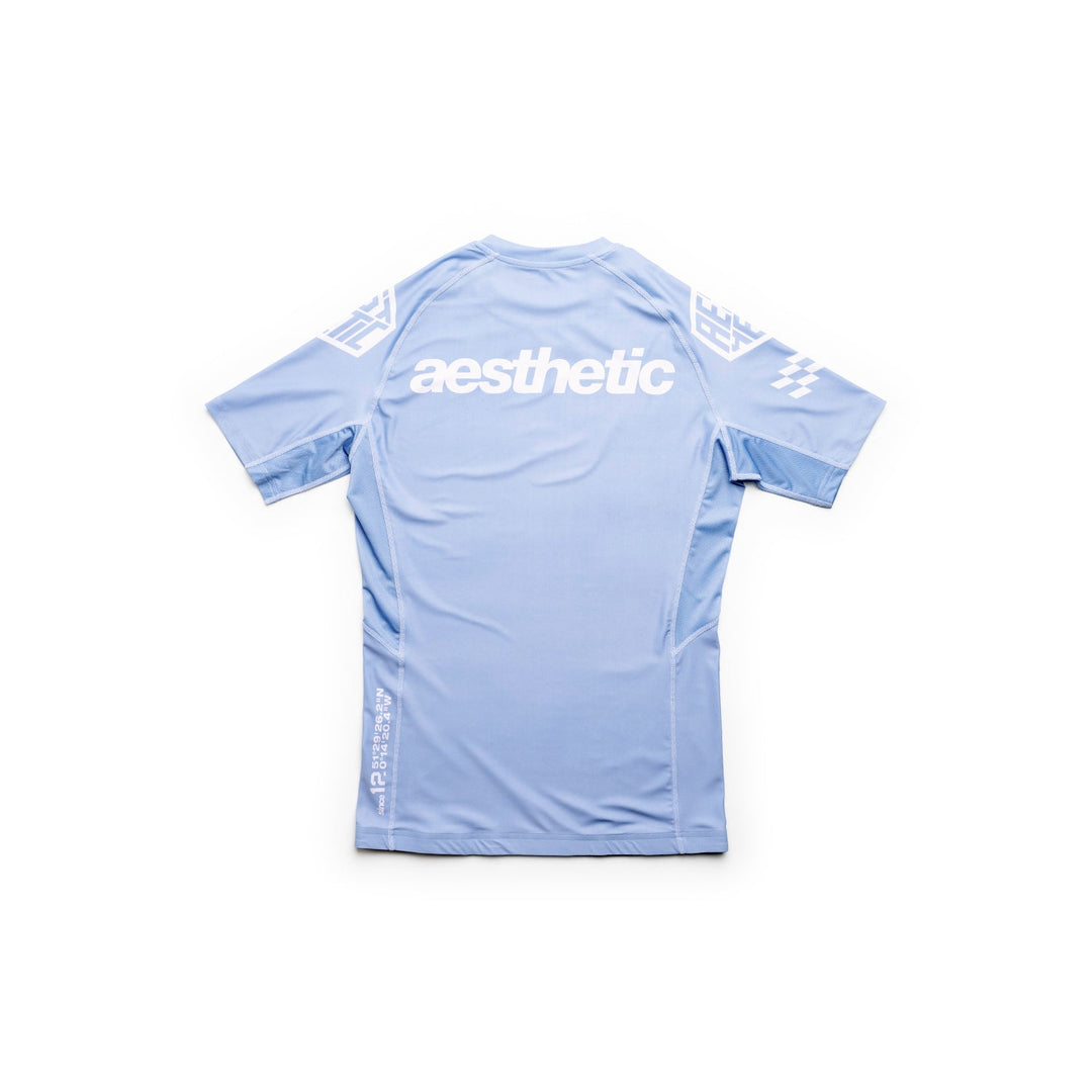 AESTHETIC Axis Short Sleeve Rashguard - Steel Grey back view