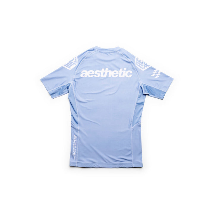 AESTHETIC Axis Short Sleeve Rashguard - Steel Grey back view