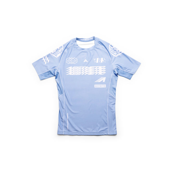 AESTHETIC Axis Short Sleeve Rashguard - Steel Grey front view