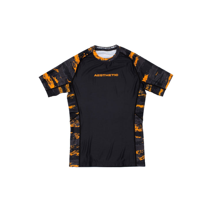 AESTHETIC Blaze Short Sleeve BJJ Rashguard – Black front view