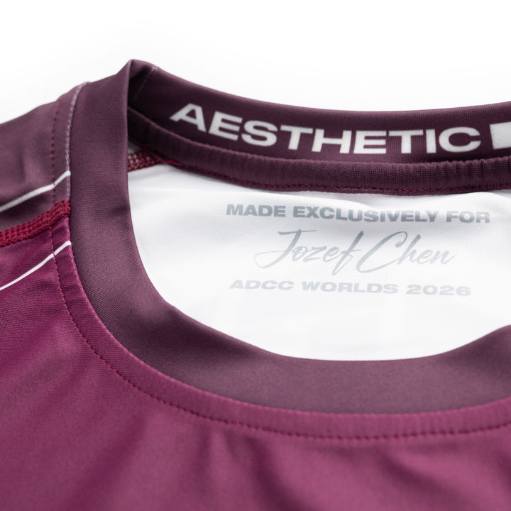 AESTHETIC Merlot ADCC 2026 Jozef Chen Short Sleeve Rashguard - collar details