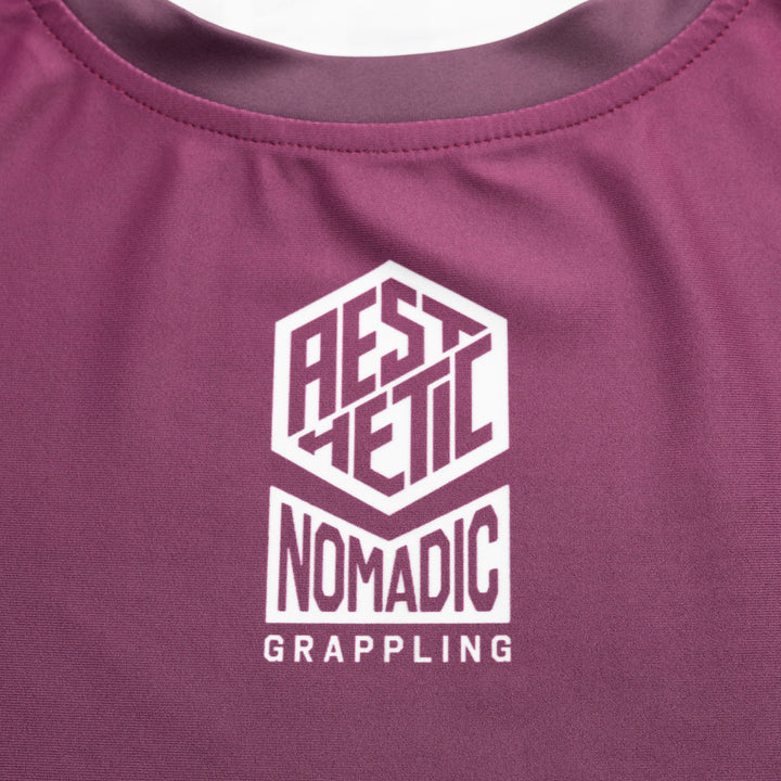 AESTHETIC Merlot ADCC 2026 Jozef Chen Short Sleeve Rashguard - aesthetic nomadic logo