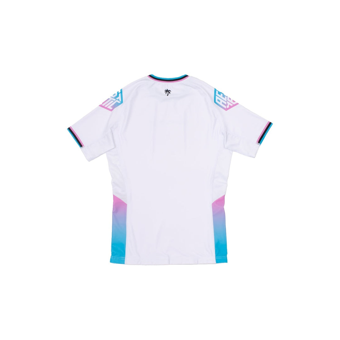 AESTHETIC Miami Short Sleeve BJJ Rashguard – White back view