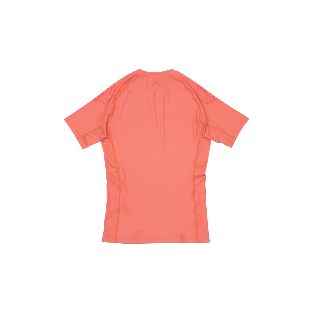 AESTHETIC Pastel Coral Short Sleeve BJJ Rashguard – back view
