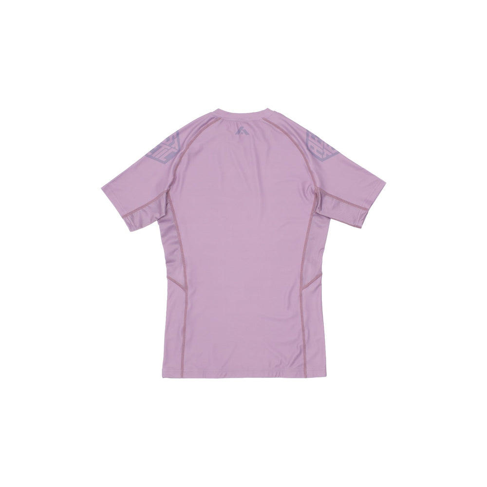 AESTHETIC Pastel Dusty Purple Short Sleeve BJJ Rashguard – back view