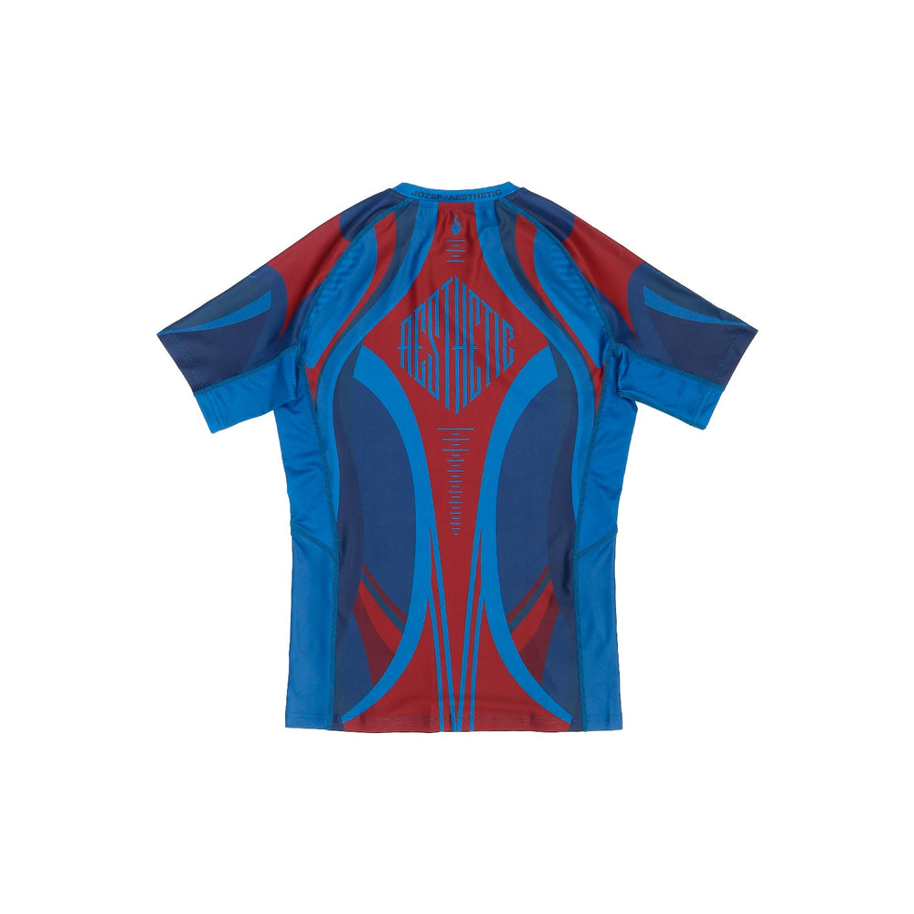 AESTHETIC Prussian Blue Jozef Chen Short Sleeve BJJ Rashguard –  back view