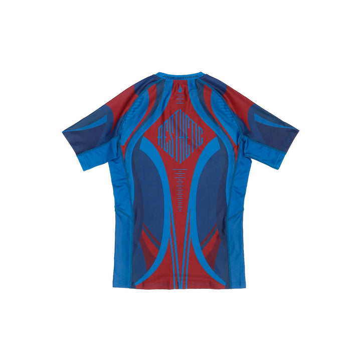 AESTHETIC Prussian Blue Jozef Chen Short Sleeve BJJ Rashguard –  back view