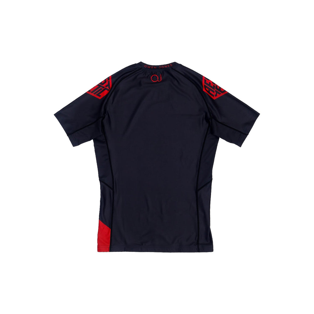 AESTHETIC Union Owen Jones Short Sleeve BJJ Rashguard – Black back view
