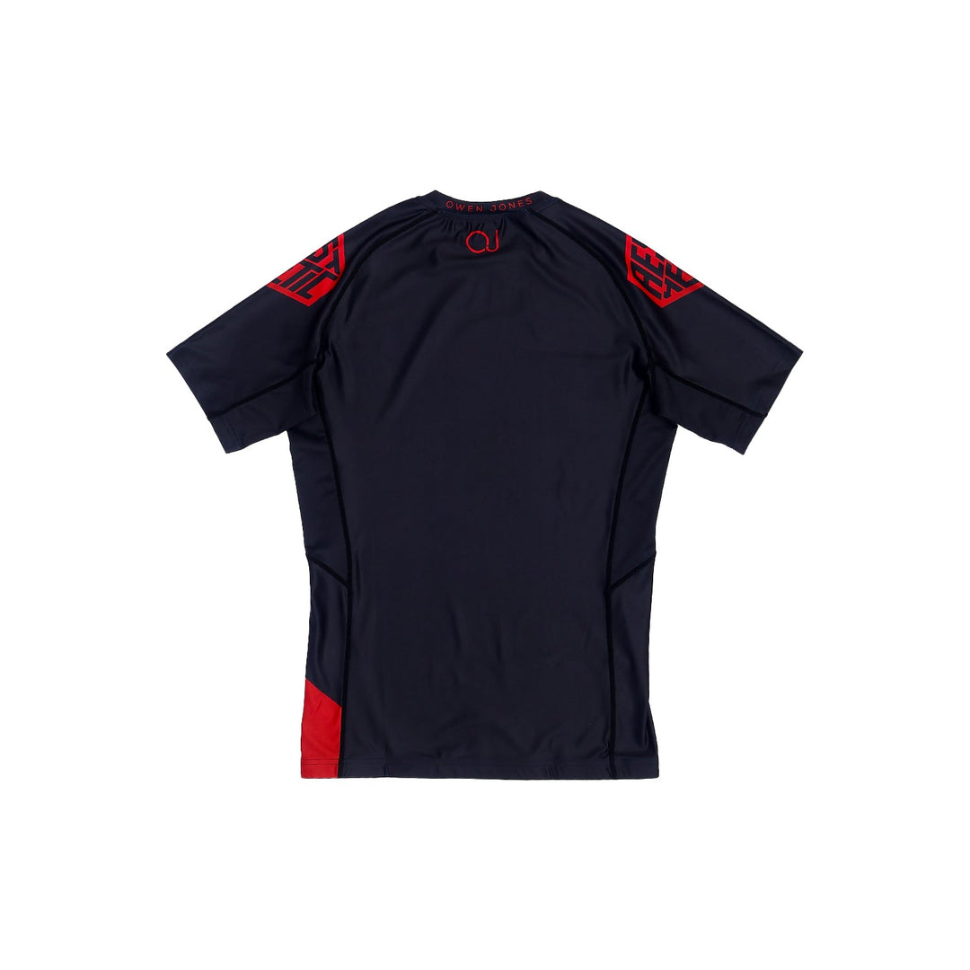 AESTHETIC Union Owen Jones Short Sleeve BJJ Rashguard – Black back view