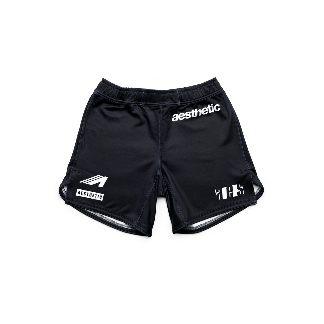 AESTHETIC Axis Combat Shorts – Black front view