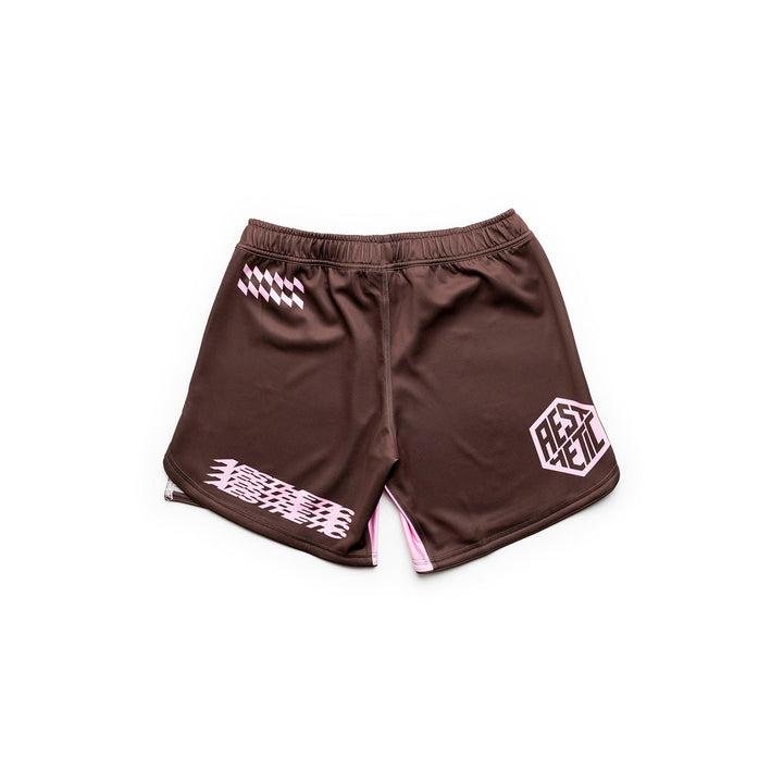 AESTHETIC Axis Combat Shorts – Chestnut Brown back view