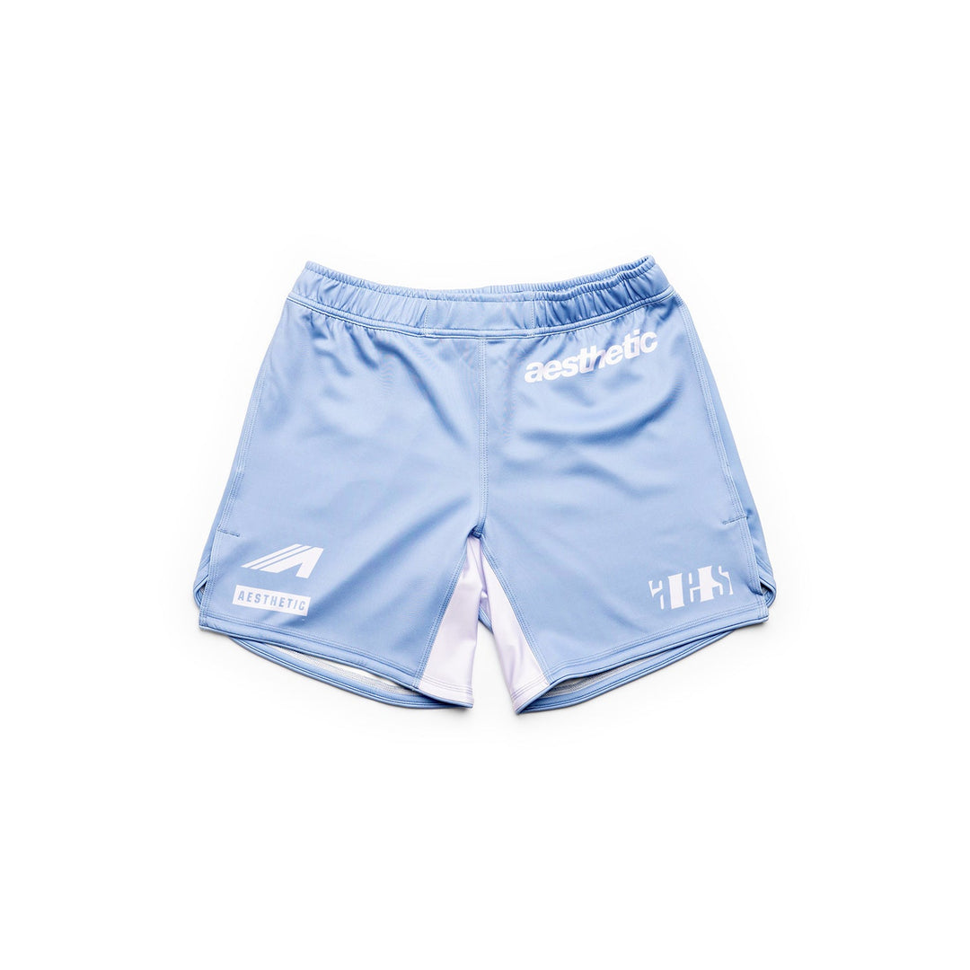 AESTHETIC Axis Combat Shorts – Steel Grey front view
