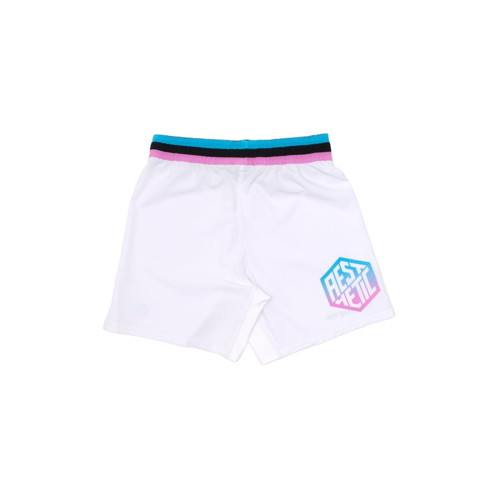 AESTHETIC Miami BJJ Grappling Shorts – White back view
