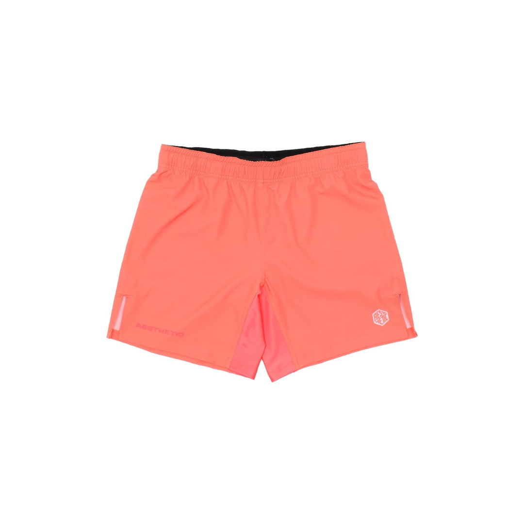 AESTHETIC Pastel Coral Grappling Shorts – front view