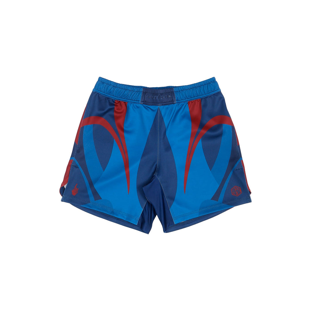AESTHETIC Prussian Blue Jozef Chen Combat Nogi Shorts – front view