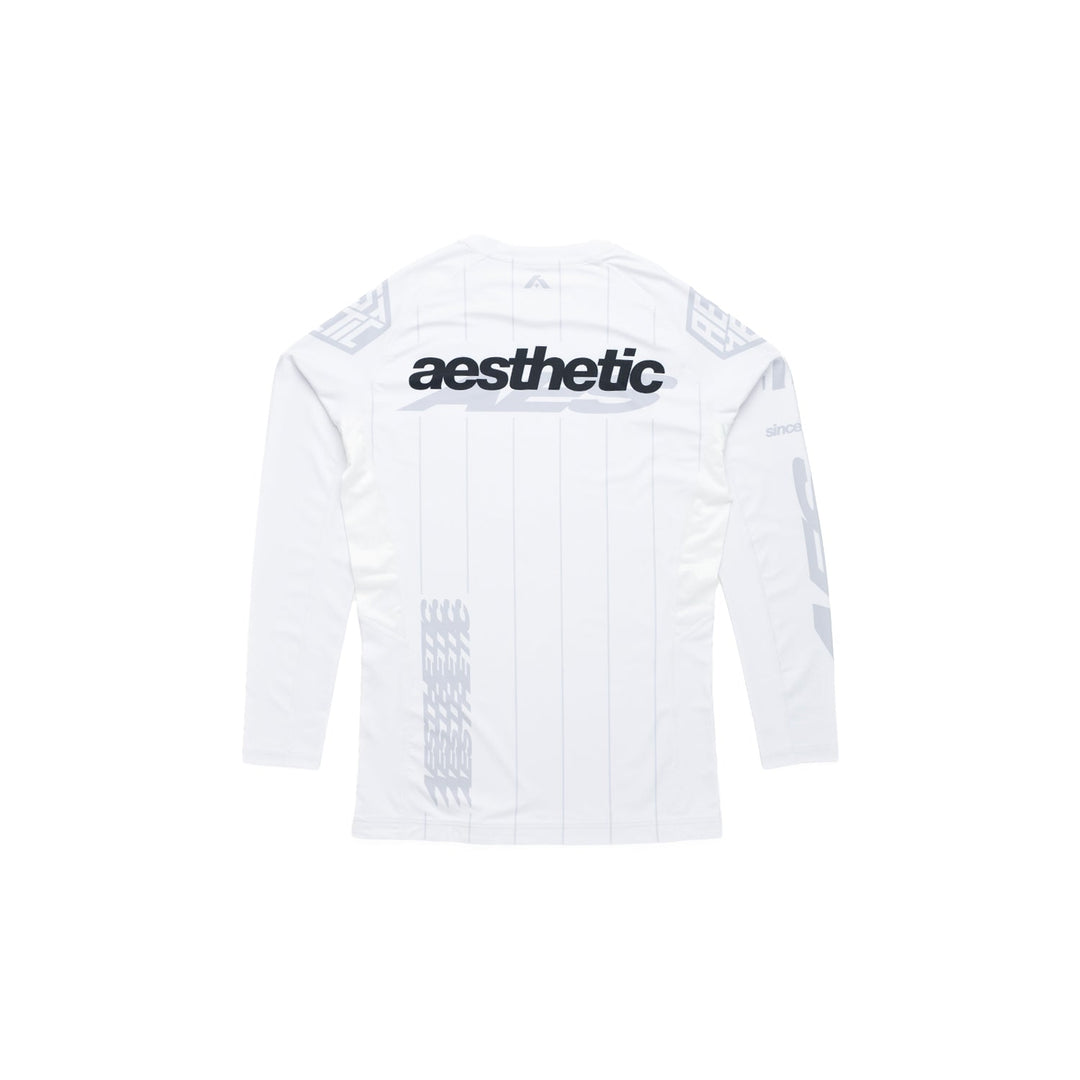 AESTHETIC UK Long Sleeve Ranked Rashguard 2026 White - back view