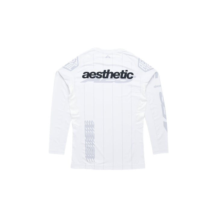AESTHETIC UK Long Sleeve Ranked Rashguard 2026 White - back view