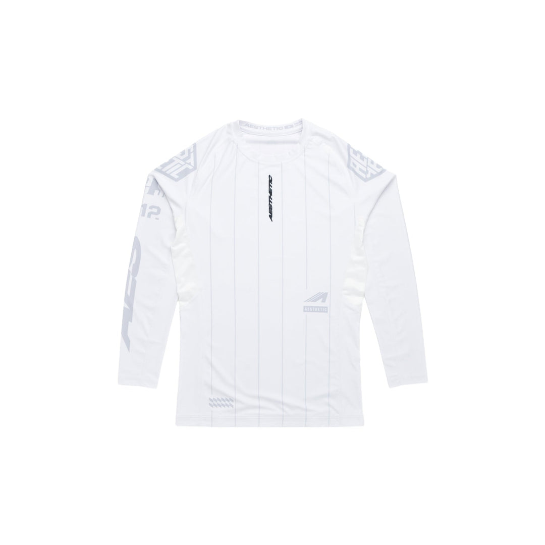 AESTHETIC UK Long Sleeve Ranked Rashguard 2026 White - front view