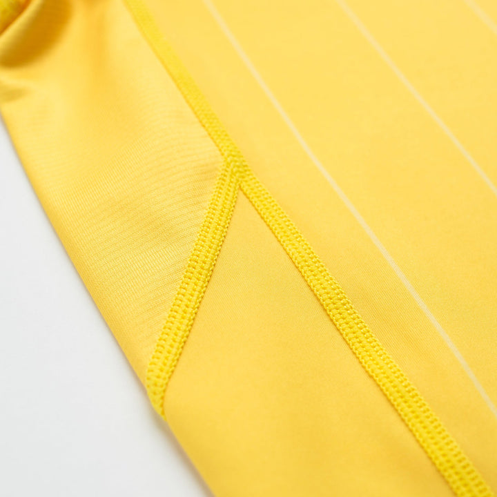 AESTHETIC UK Youth Short Sleeve Ranked Rashguard 2026 Yellow - stitch details